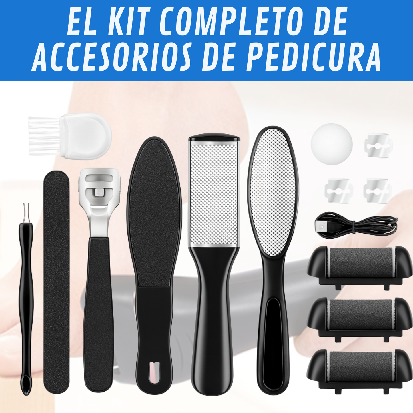 Removedor de Callos Profesional + Kit Pedicura