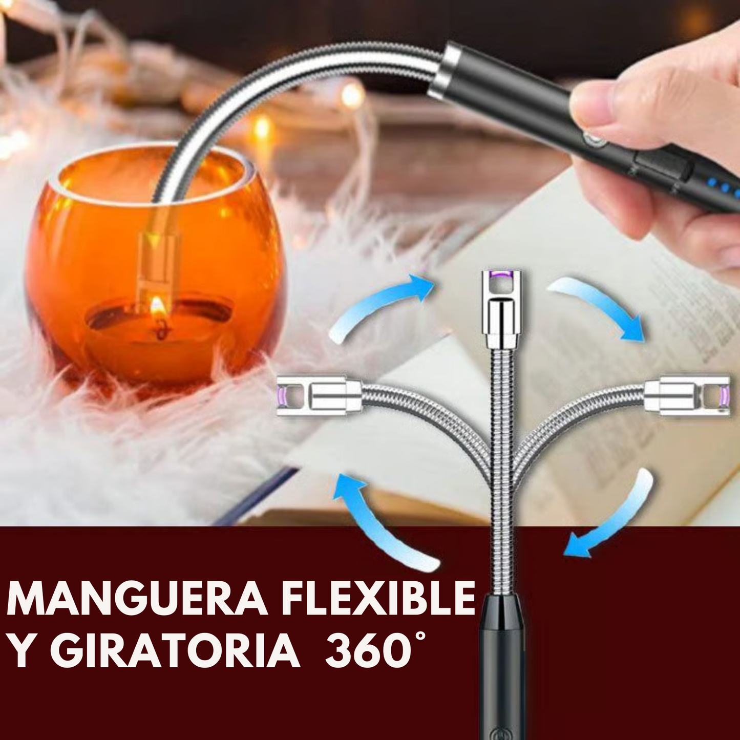 Encendedor Eléctrico Recargable – Anti Viento USB🔥