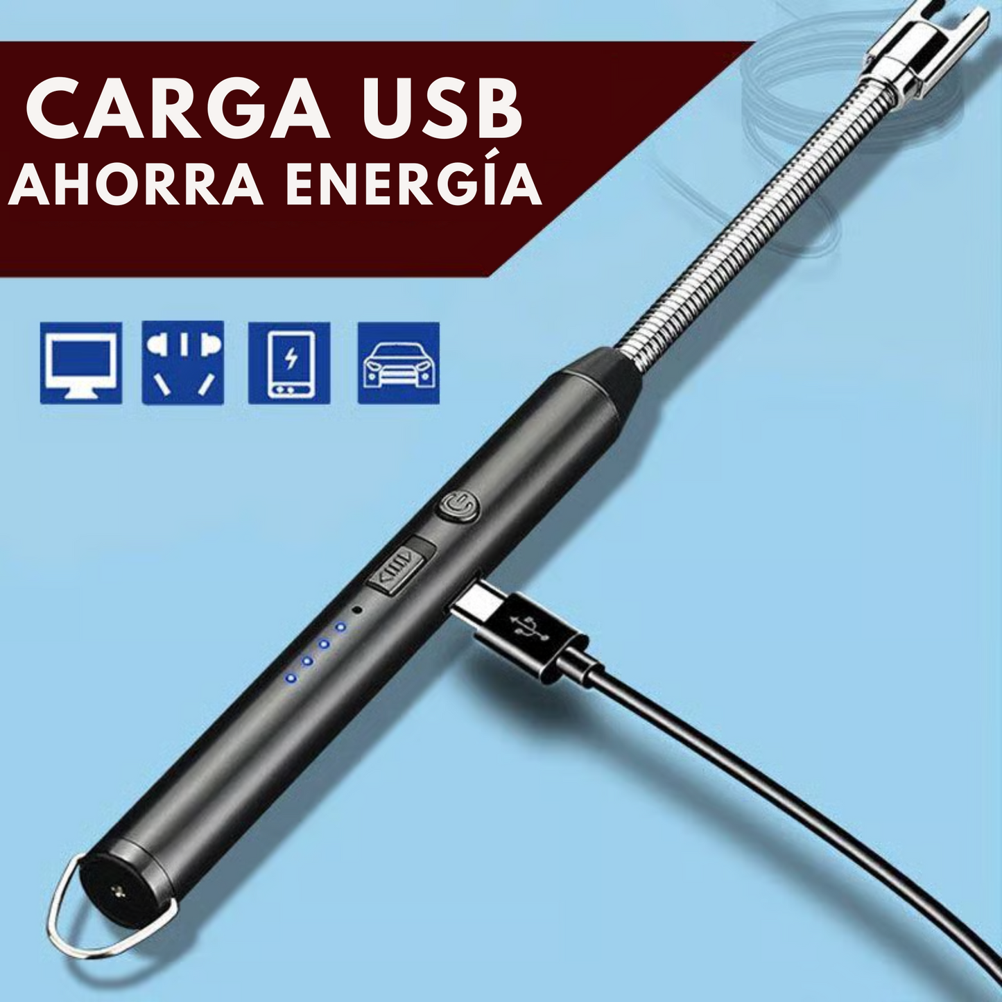 Encendedor Eléctrico Recargable – Anti Viento USB🔥