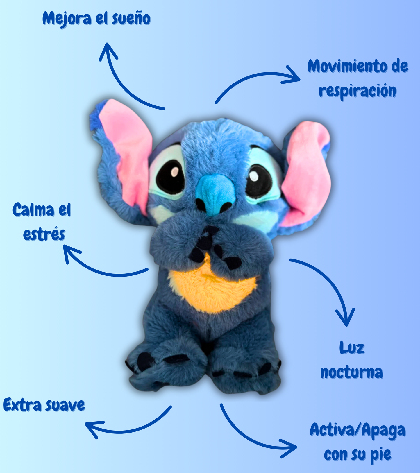 Peluche Stitch Calm | Respira Alivio Ansiedad Estrés