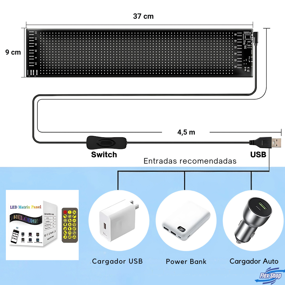 Pantalla LED RGB para Auto Ojos Personalizable Flexshop®
