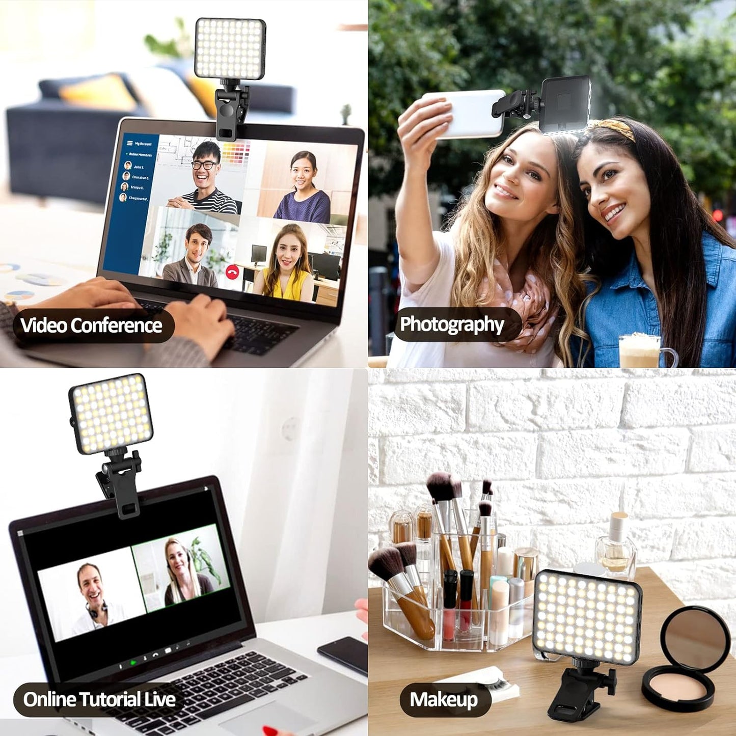 Luz Selfie Clip Celular Recargable Laptop Led Telefono