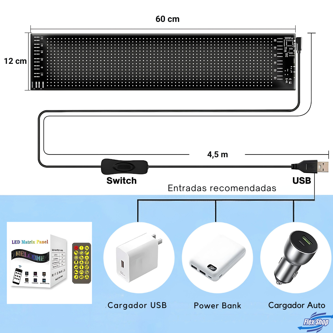 Pantalla LED RGB para Auto Ojos Personalizable Flexshop®