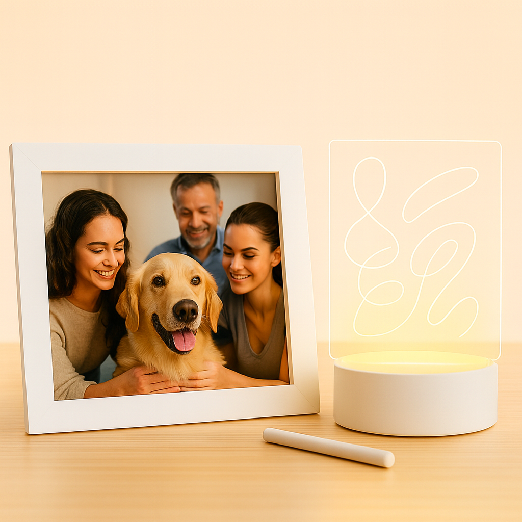 Portaretrato Marco Digital 10.1'' Wifi Tactil + Pizarra Led 3D Regalo