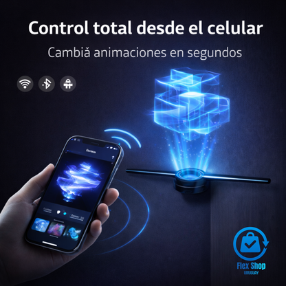 Proyector Ventilador Holograma 3D Personalizable