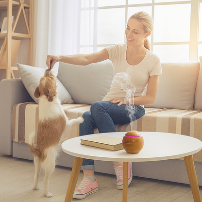 Humidificador Ultrasonico Vaporizador Madera FlexAura® + Aceites Esenciales