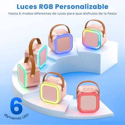 Parlante y Microfonos Karaoke Niños