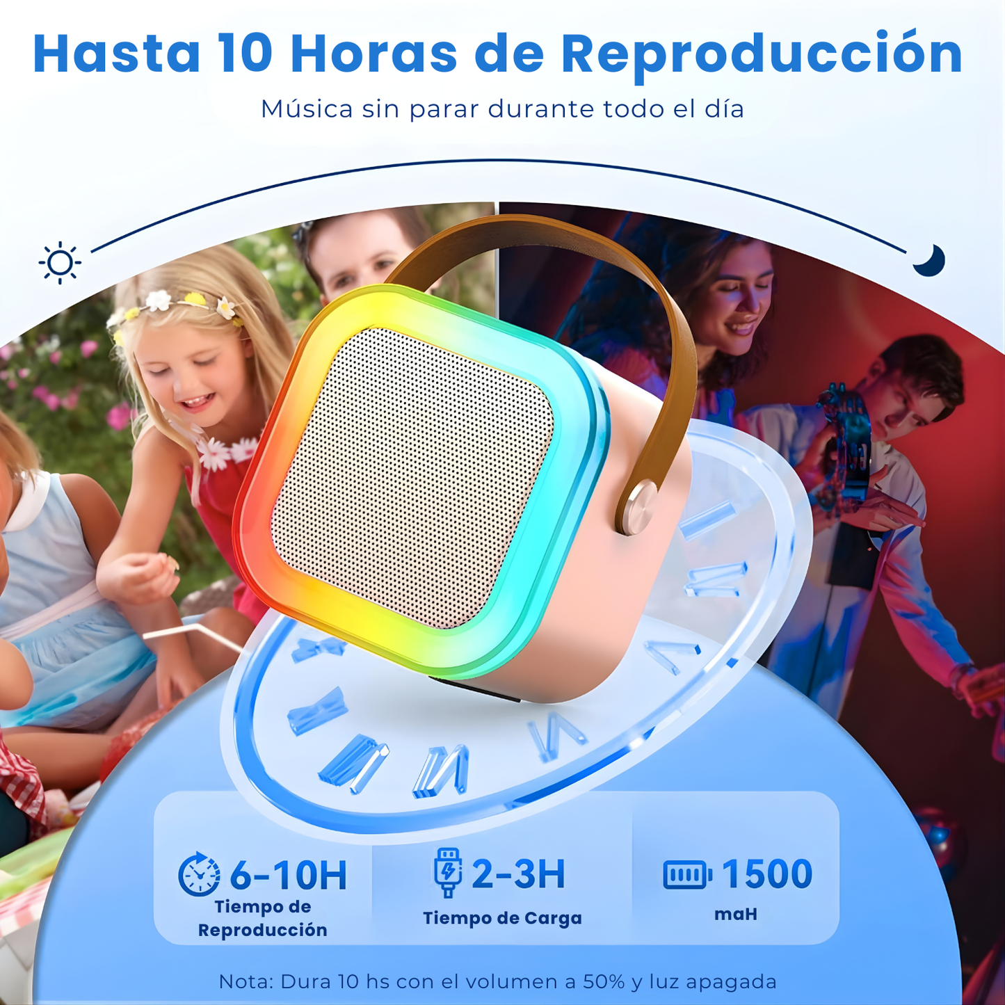 Parlante y Microfonos Karaoke Niños