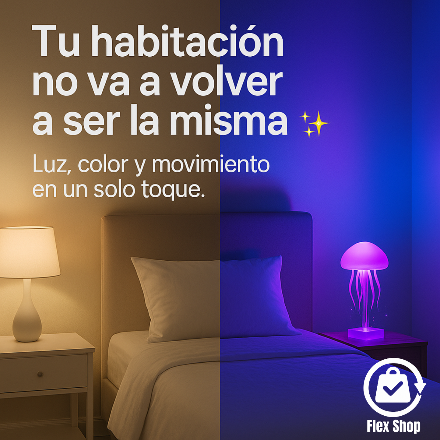 Lampara Medusa FlexAura® Flotante Movimiento RGB