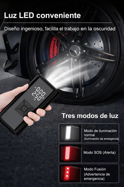 Inflador Universal Compresor Auto Moto Pelotas Recargable USB con Linterna