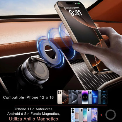 Soporte Auto Magnético Iman Porta Celular Iphone Escritorio Gris