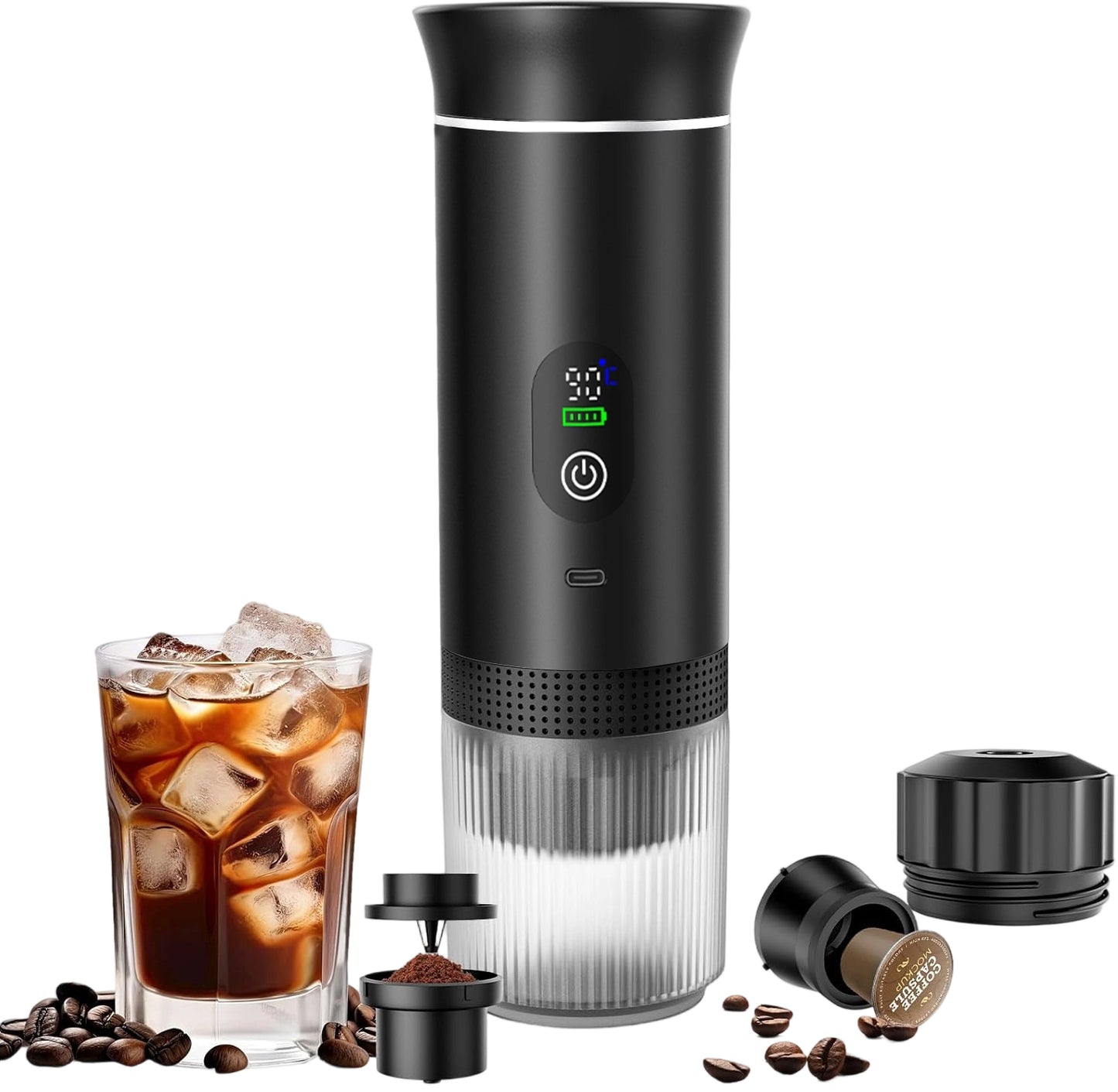 Cafetera Portátil Espresso 3 En 1 Cápsulas Café Molido
