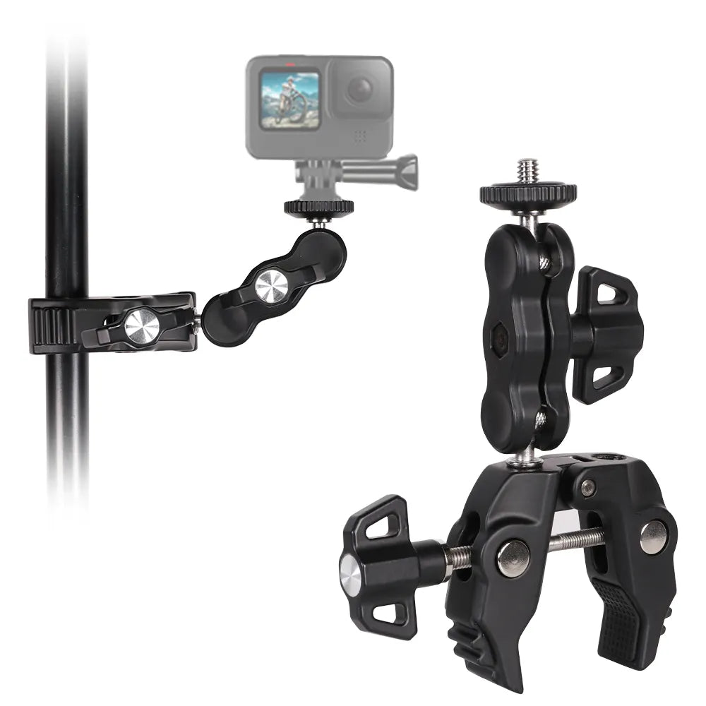 Abrazadera Soporte Cámara Go Pro Sony Caño Moto Bici Celular