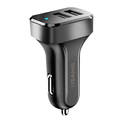 Cargador Auto 2 USB 2.1A Negro USAMS